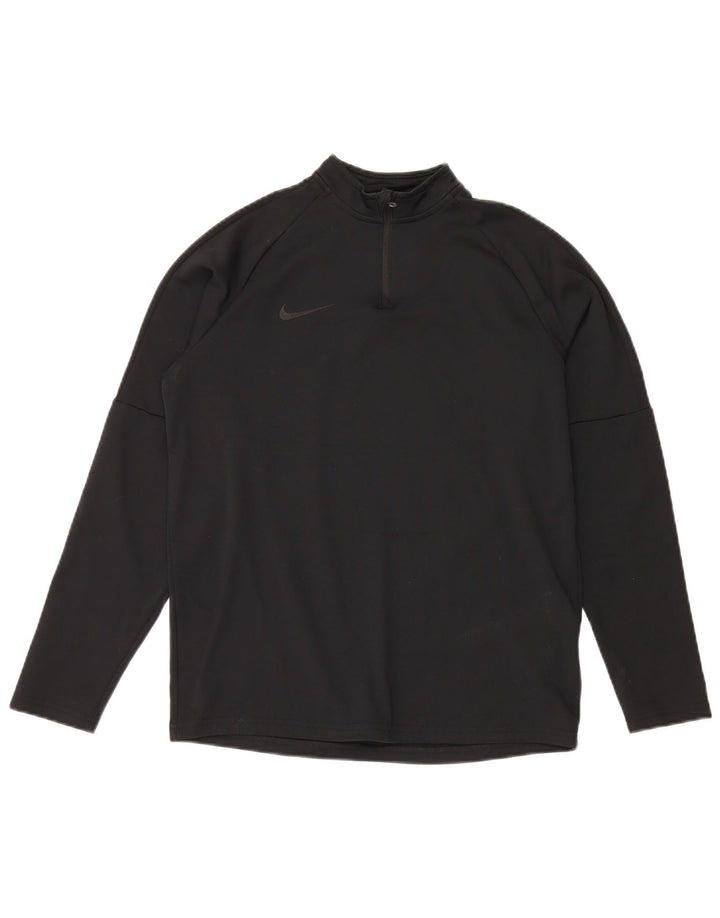 Nike Boys Dri Fit Pullover med lynlås-hals træningsdragt Top 13-14 år XL Sort