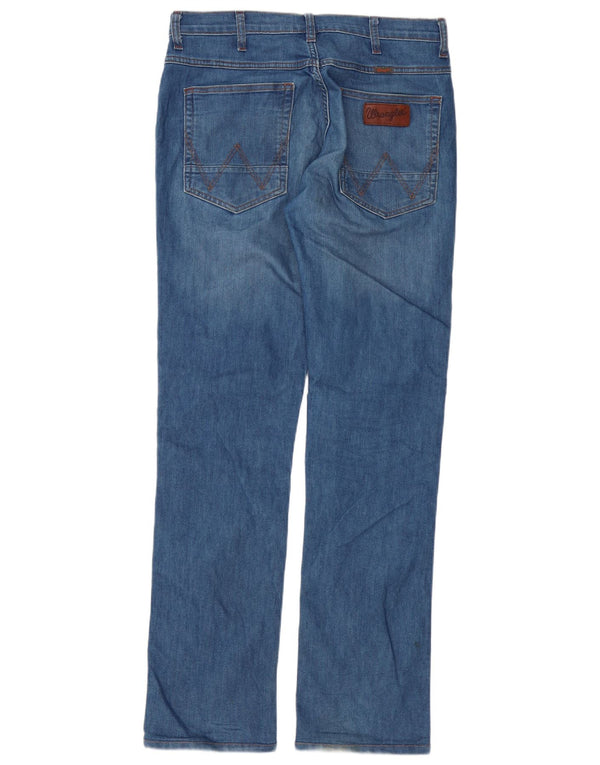 WRANGLER Herre Arizona Straight Jeans W34 L33 Blå Bomuld