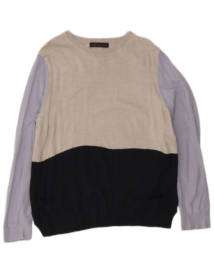 Marks & Spencer Herre Boat Neck Jumper Sweater XS Flerfarvet Colourblock