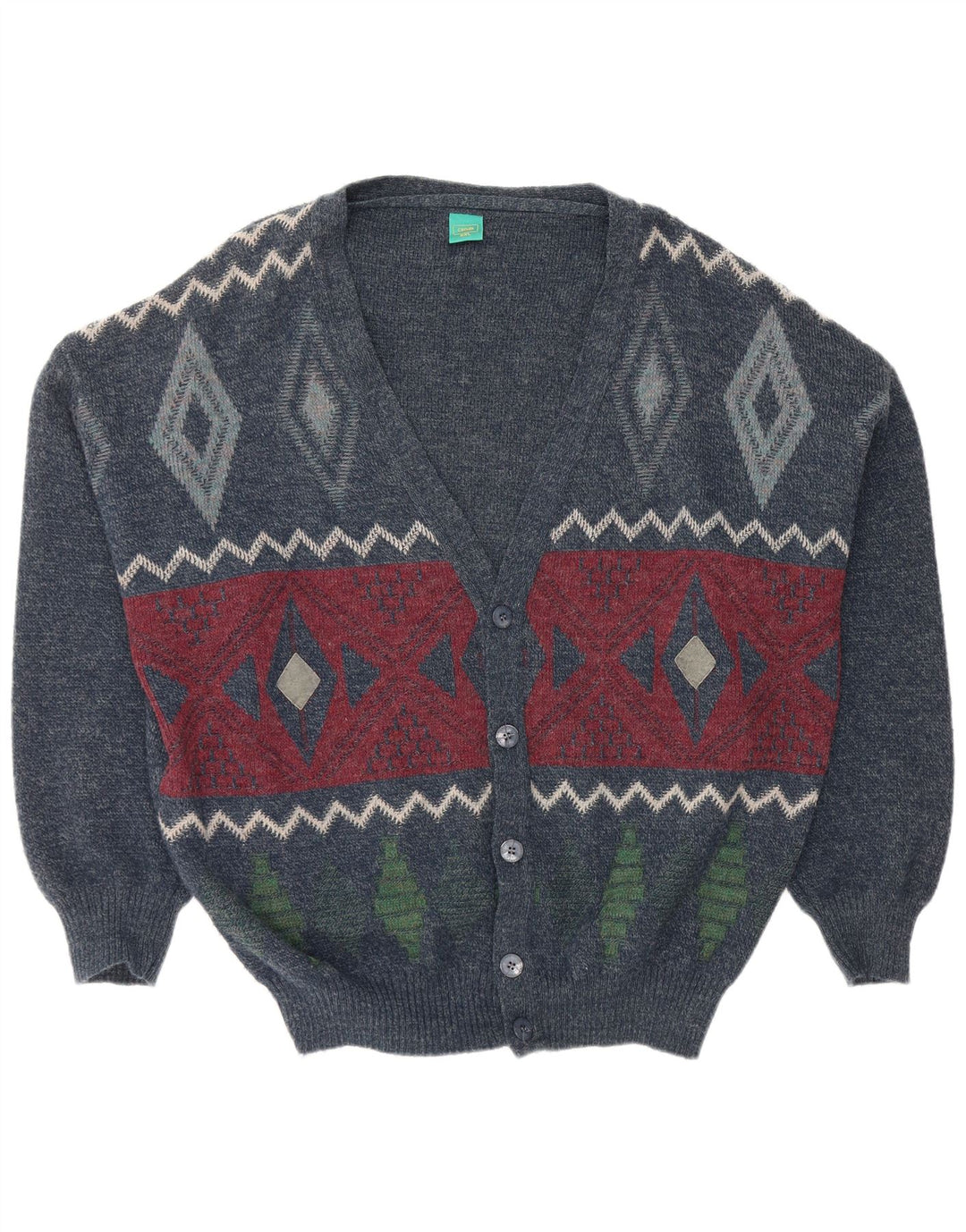 CANDA Herre Loose Fit Cardigan Sweater 2XL Navy Blue Argyle/Diamond Akryl