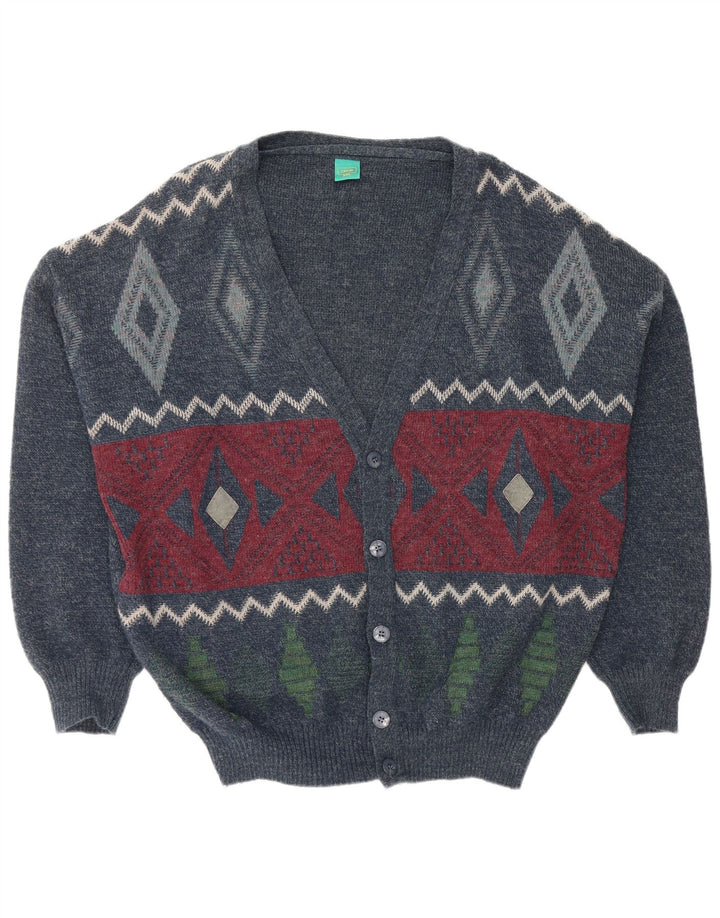 CANDA Herre Loose Fit Cardigan Sweater 2XL Navy Blue Argyle/Diamond Akryl