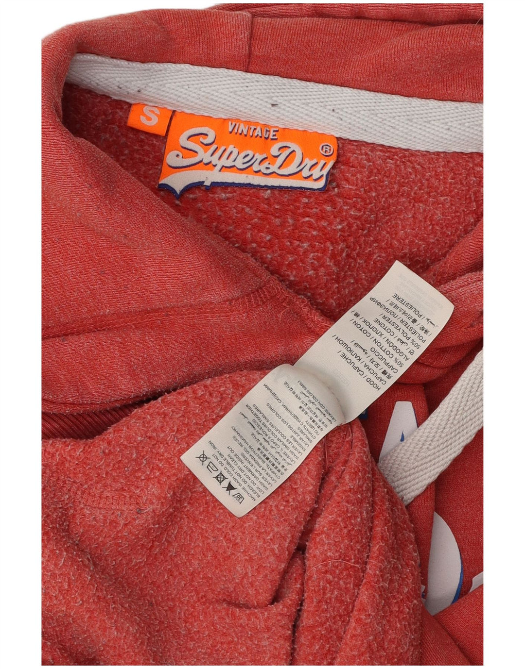 SUPERDRY Mens Graphic Hoodie Jumper Small Red Cotton