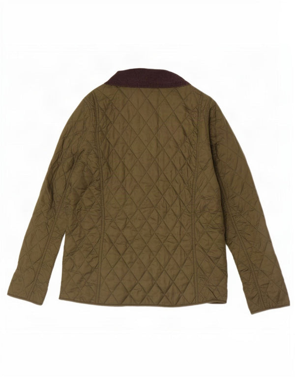 Barbour Quiltet jakke til kvinder UK 14 Stor Khaki Colourblock Polyamid