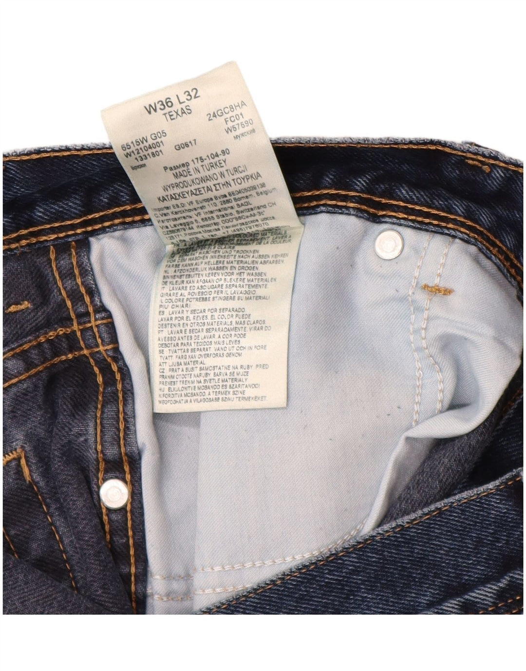 WRANGLER Herre Texas Straight Jeans W36 L32 Marineblå Bomuld