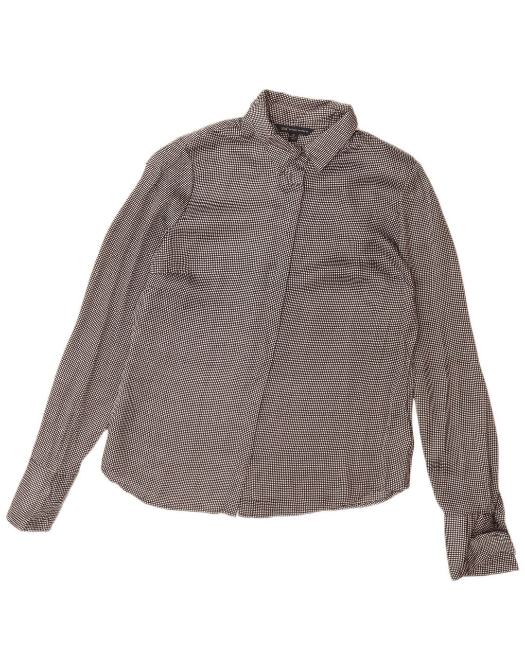 Brooks Brothers Dame 346 skjortebluse US 12 Stor Grå Polyester