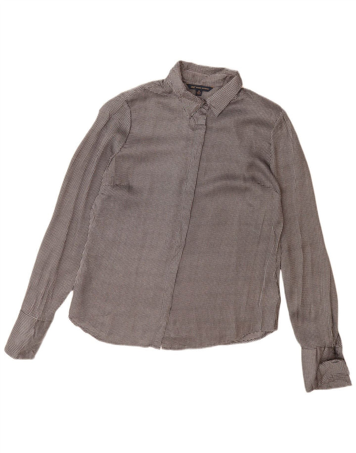 Brooks Brothers Dame 346 skjortebluse US 12 Stor Grå Polyester