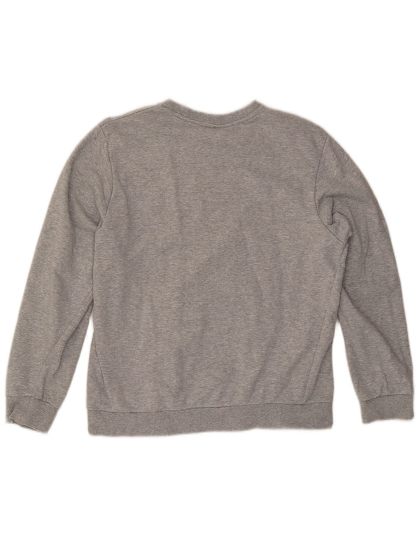 Lotto Dame Grafisk Sweatshirt Jumper UK 14 Medium Grey Flecked Bomuld