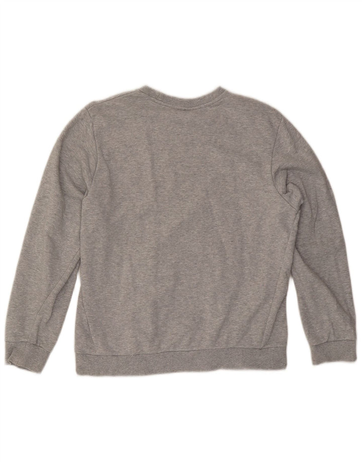 Lotto Dame Grafisk Sweatshirt Jumper UK 14 Medium Grey Flecked Bomuld
