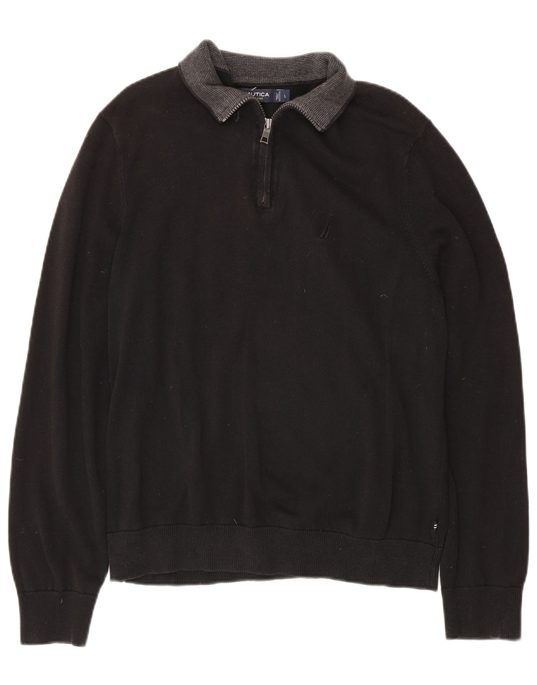 NAUTICA trøje med lynlås til mænd Stor sort bomuld