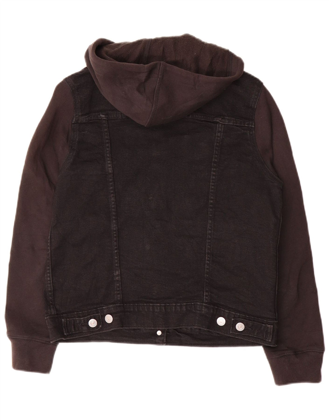Levi's Dame denimjakke med hætte UK 14 Medium Sort Bomuld