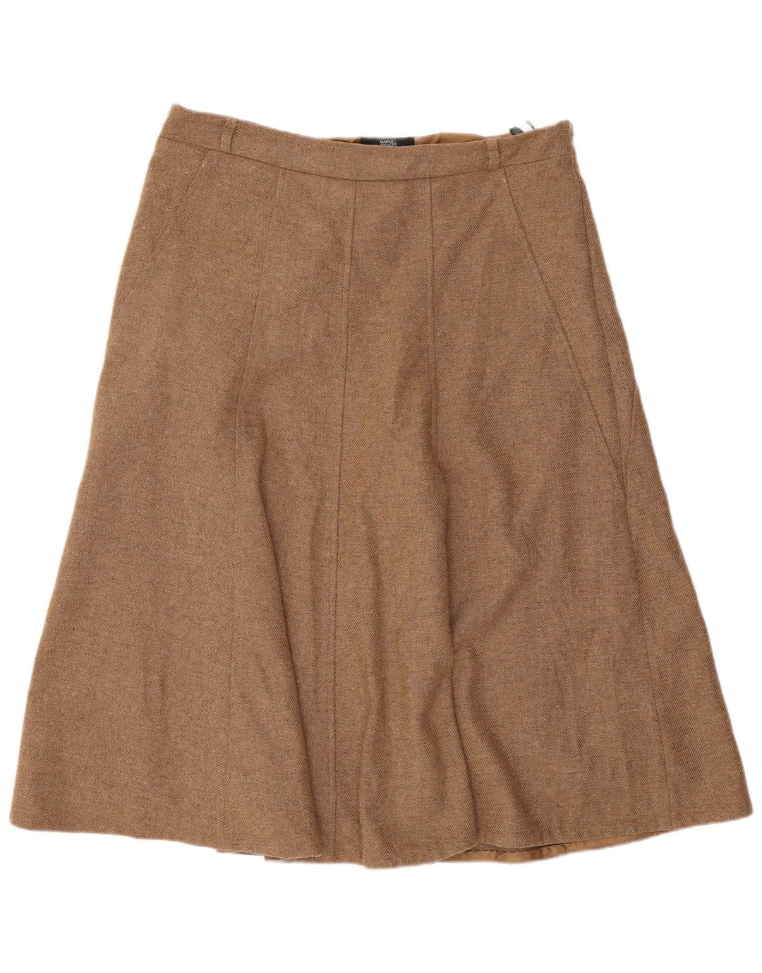 Marks & Spencer A-line nederdel til kvinder UK 14 Large W32 Beige New Wool