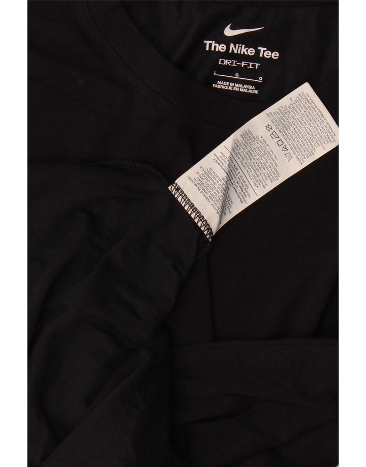 Nike Herre Dri Fit T-Shirt Top Stor Sort Bomuld