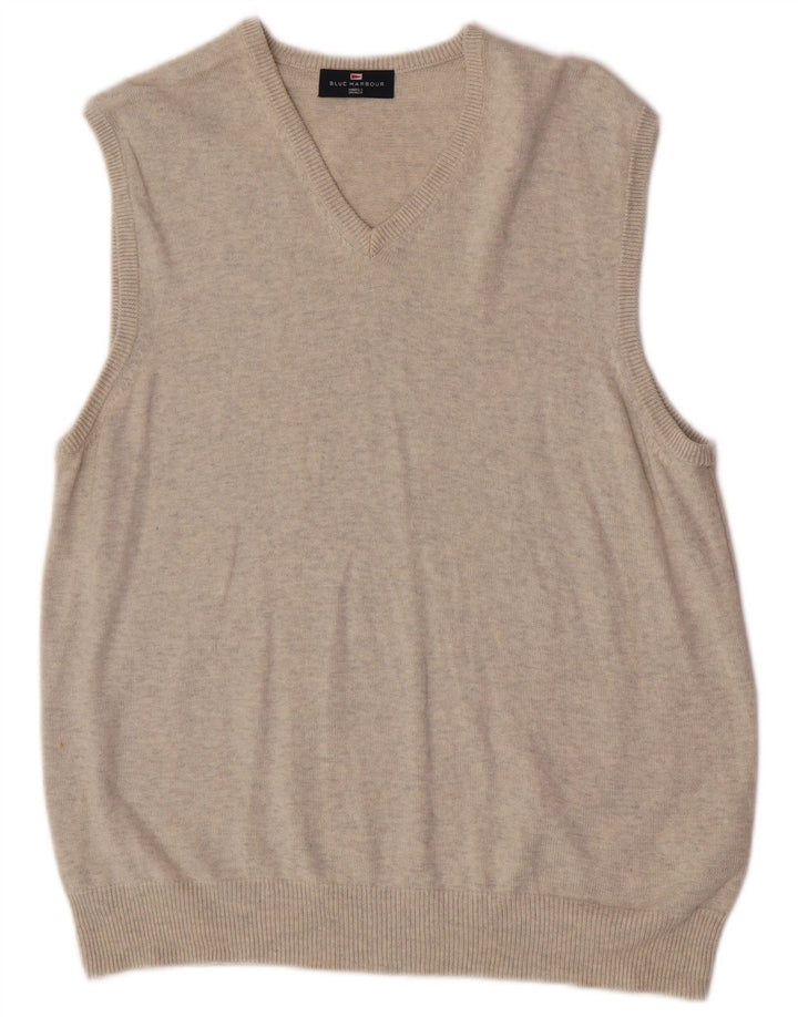 Marks & Spencer Herre Blue Harbor Vest Tank Top UK 41/43 Large Beige