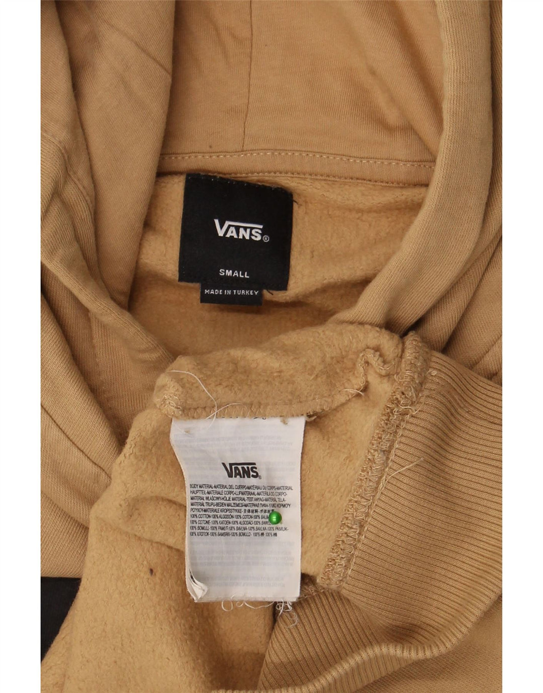 Vans Grafisk hættetrøje til mænd, lille beige bomuld