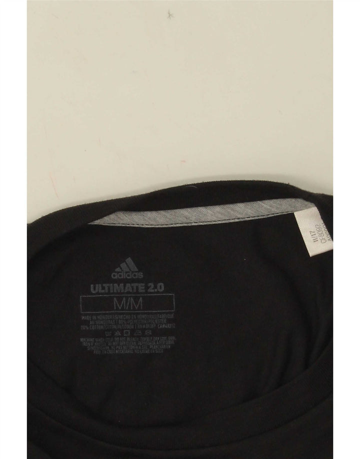 Adidas Womens Three Stripes Grafisk Vest Top UK 12 Medium Black Polyester