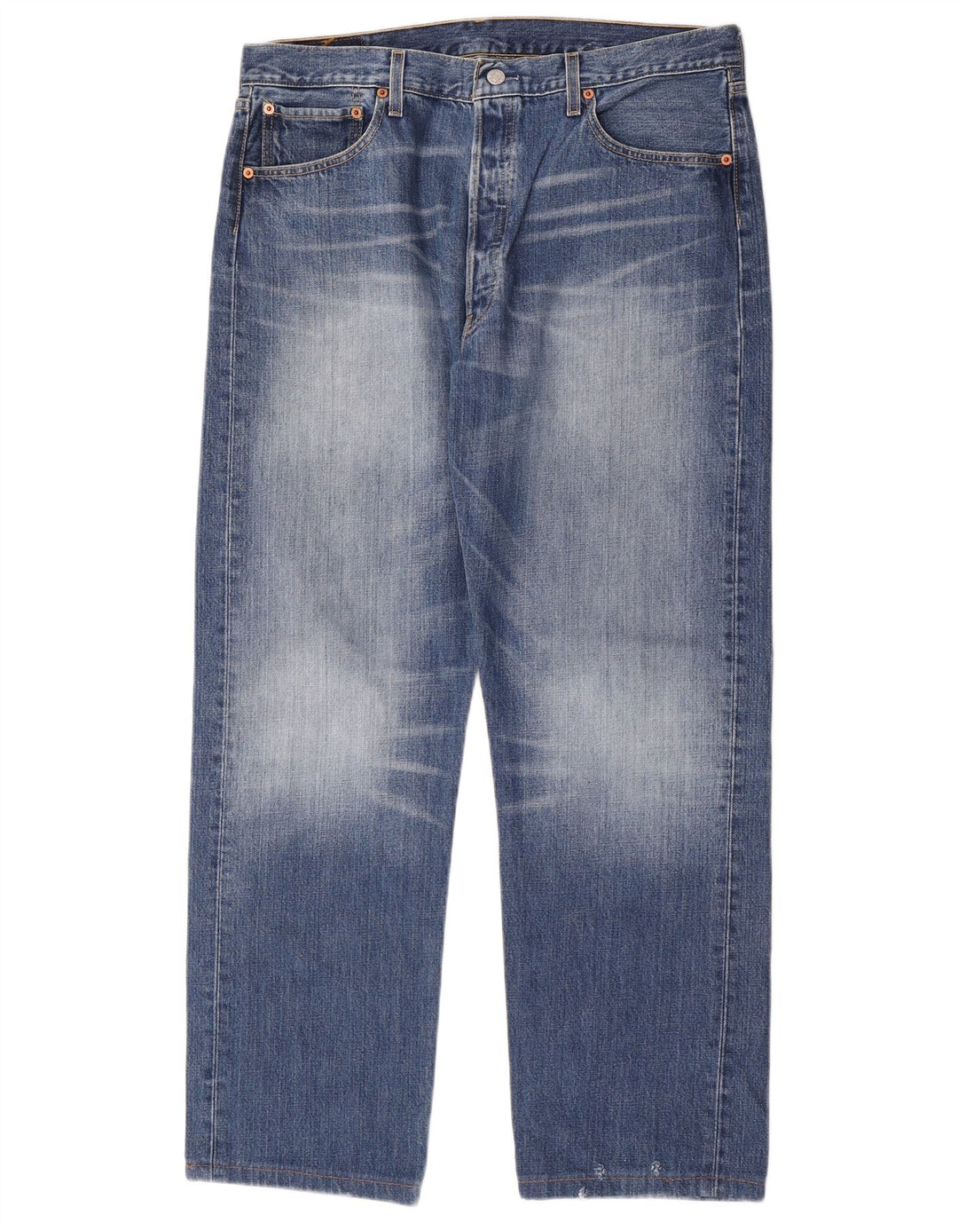 Levi's Herre 501 Straight Jeans W38 L30 Blå Bomuld