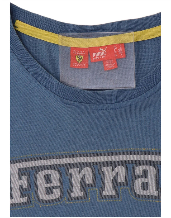 Puma Herre Ferrari Grafisk T-Shirt Top Medium Blå