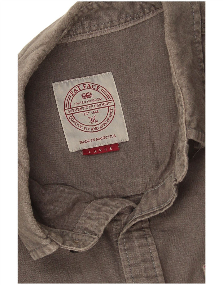 Fat Face Herreskjorte Stor Grå Bomuld