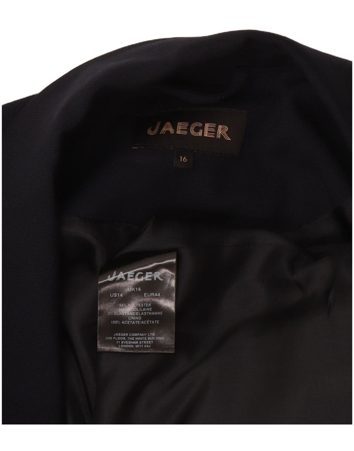 Jaeger Womens Longline ærmeløs blazerjakke UK 16 Large Navy Blue
