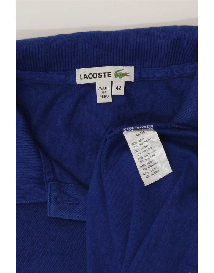 Lacoste Dame Polo Shirt Størrelse 42 Stor Blå Bomuld
