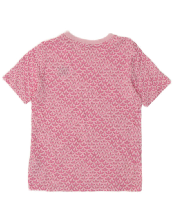 Adidas Dame Grafisk T-Shirt Top UK 10 Small Pink Bomuld