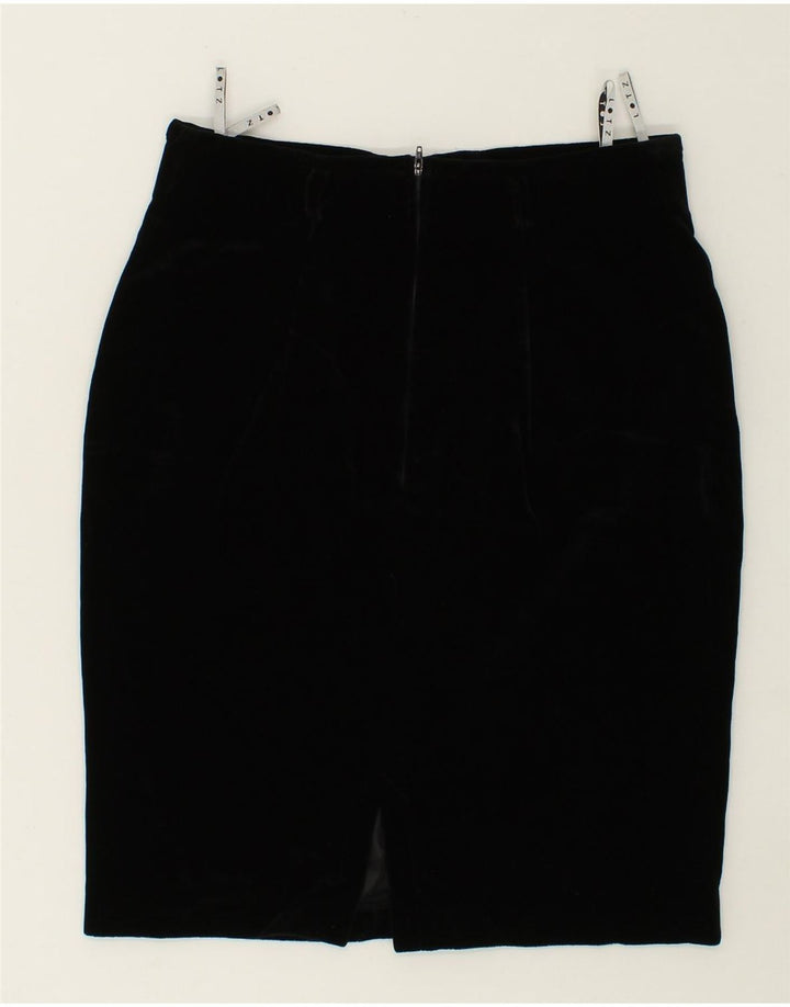 LOTZ Womens Pencil Skirt UK 12 Medium W30  Black Polyester Vintage Lotz and Second-Hand Lotz from Messina Hembry 