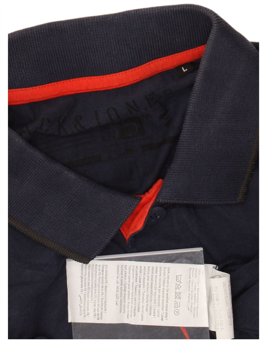 JACK & JONES Poloskjorte til mænd Stor marineblå bomuld