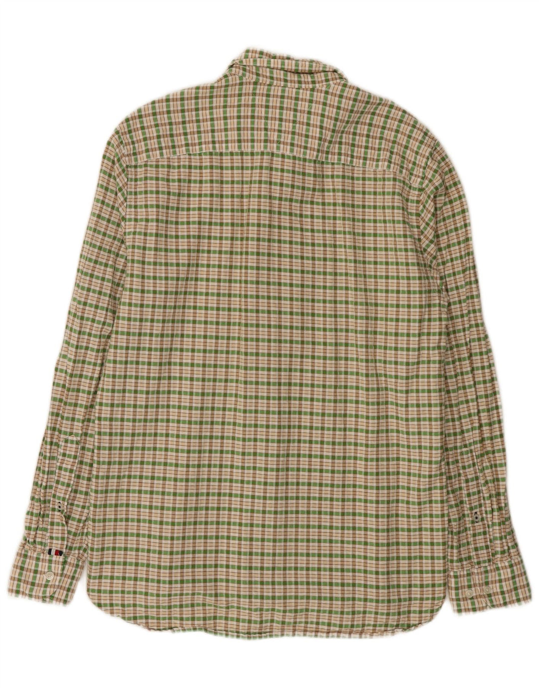 Tommy Hilfiger Herre Flanellskjorte Medium Grøn Ternet Bomuld