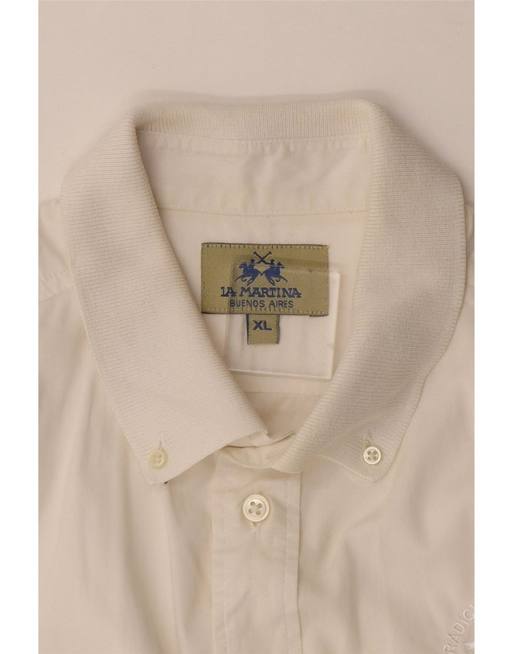 LA MARTINA Buenos Aires kortærmet trøje til mænd XL Hvid