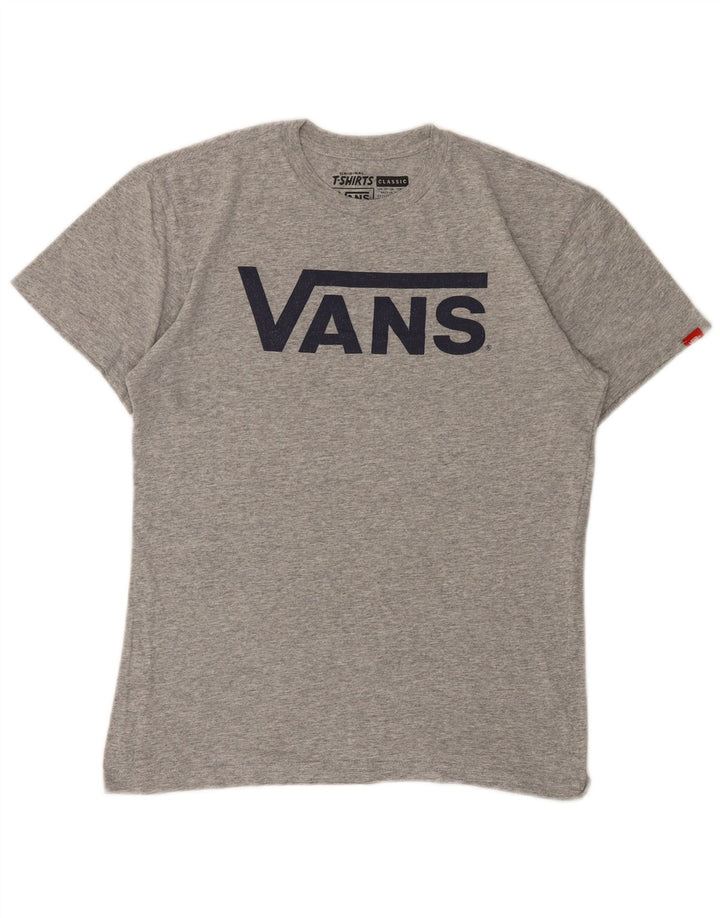 Vans Herre Classic Fit Grafisk T-Shirt Top Lille grå Flecked Bomuld