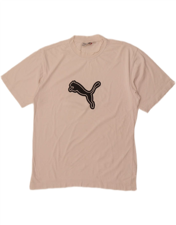 Puma Herre grafisk T-shirt Top Medium Hvid Bomuld