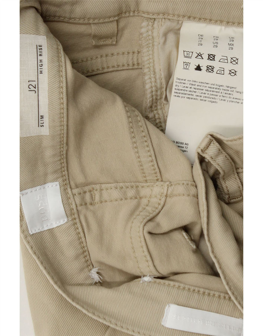 HUGO BOSS Kvinder Højtaljede Slim Jeans W29 L28 Grøn Bomuld