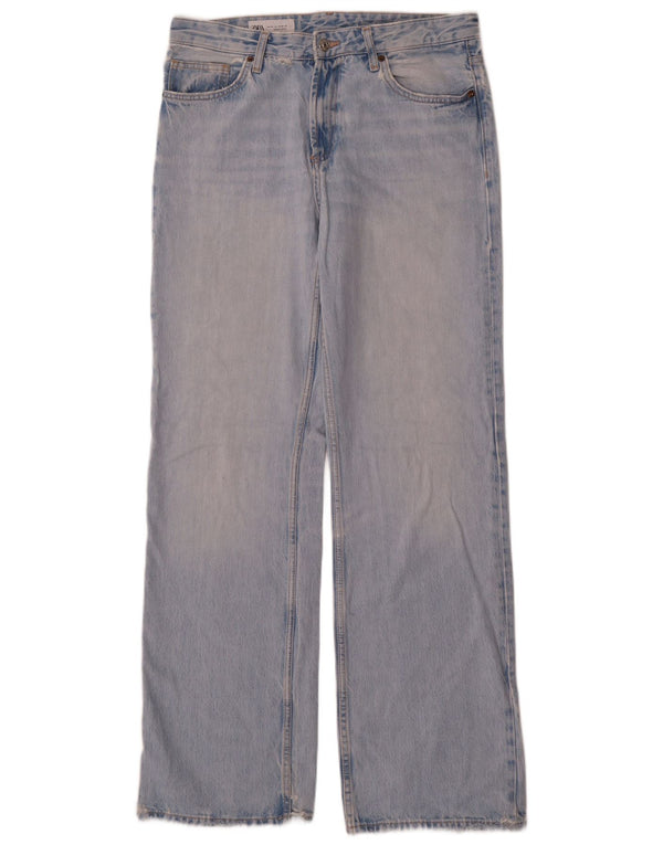 Zara Dame Straight Jeans EU 42 Large W32 L33 Blå Bomuld