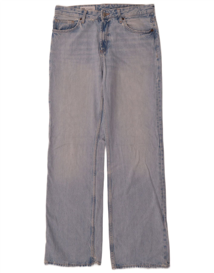 Zara Dame Straight Jeans EU 42 Large W32 L33 Blå Bomuld