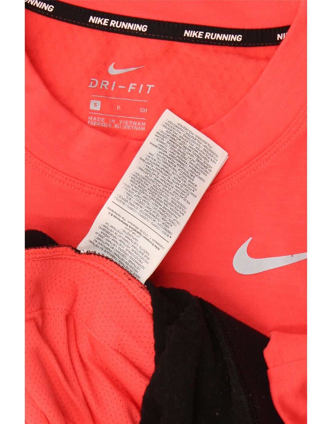 Nike Dame Dri Fit Oversized Top Langærmet UK 10 Small Red Colourblock