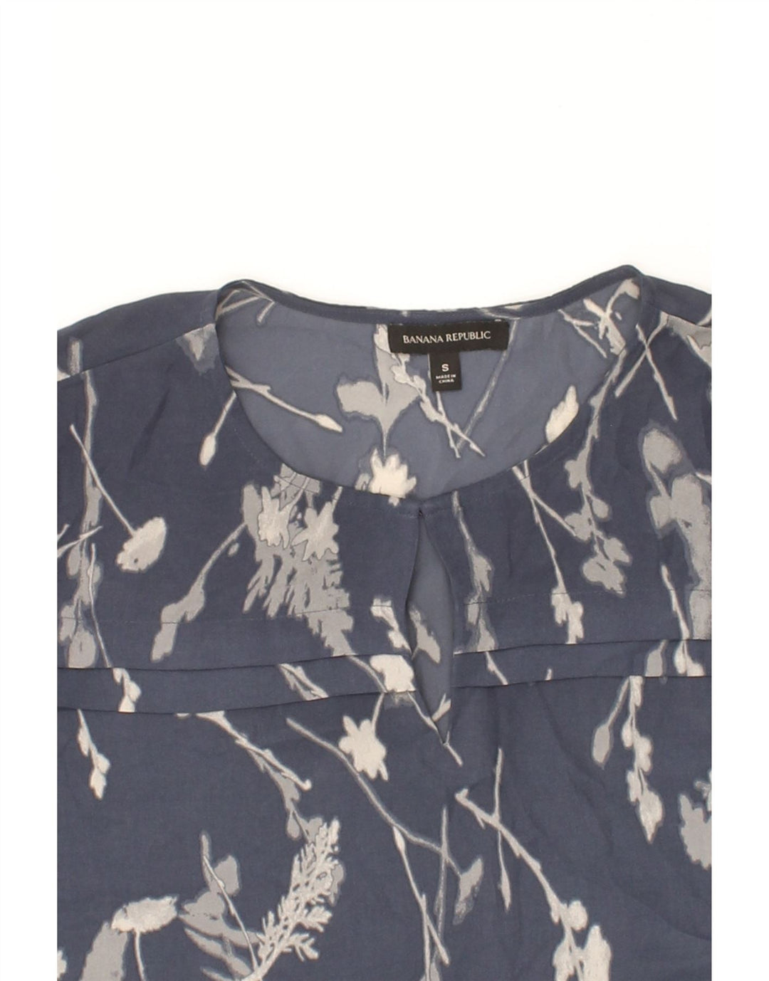 BANANA REPUBLIC Womens Abstract Pattern Blouse Top UK 10 Small Navy Blue Vintage Banana Republic and Second-Hand Banana Republic from Messina Hembry 