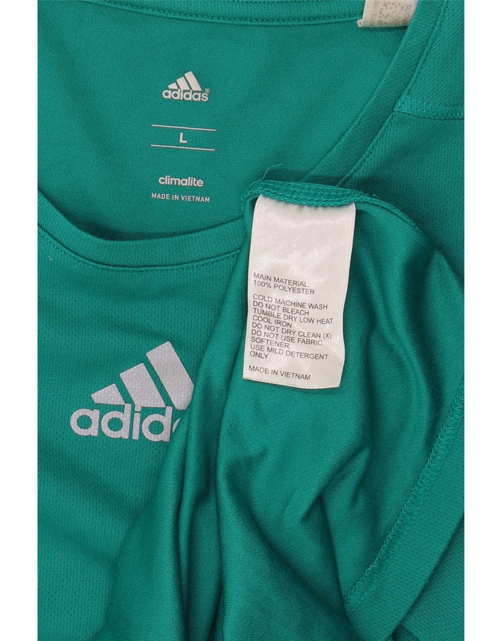 Adidas Herre Climalite T-Shirt Top Stor turkis polyester