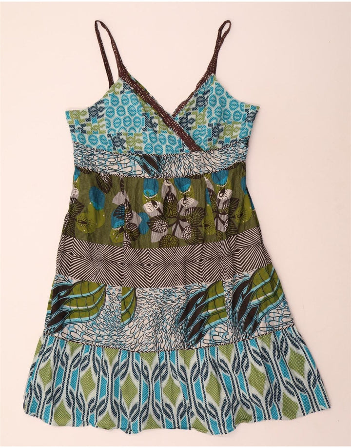 MONSOON Dame Sundress UK 16 Stor flerfarvet Patchwork Bomuld