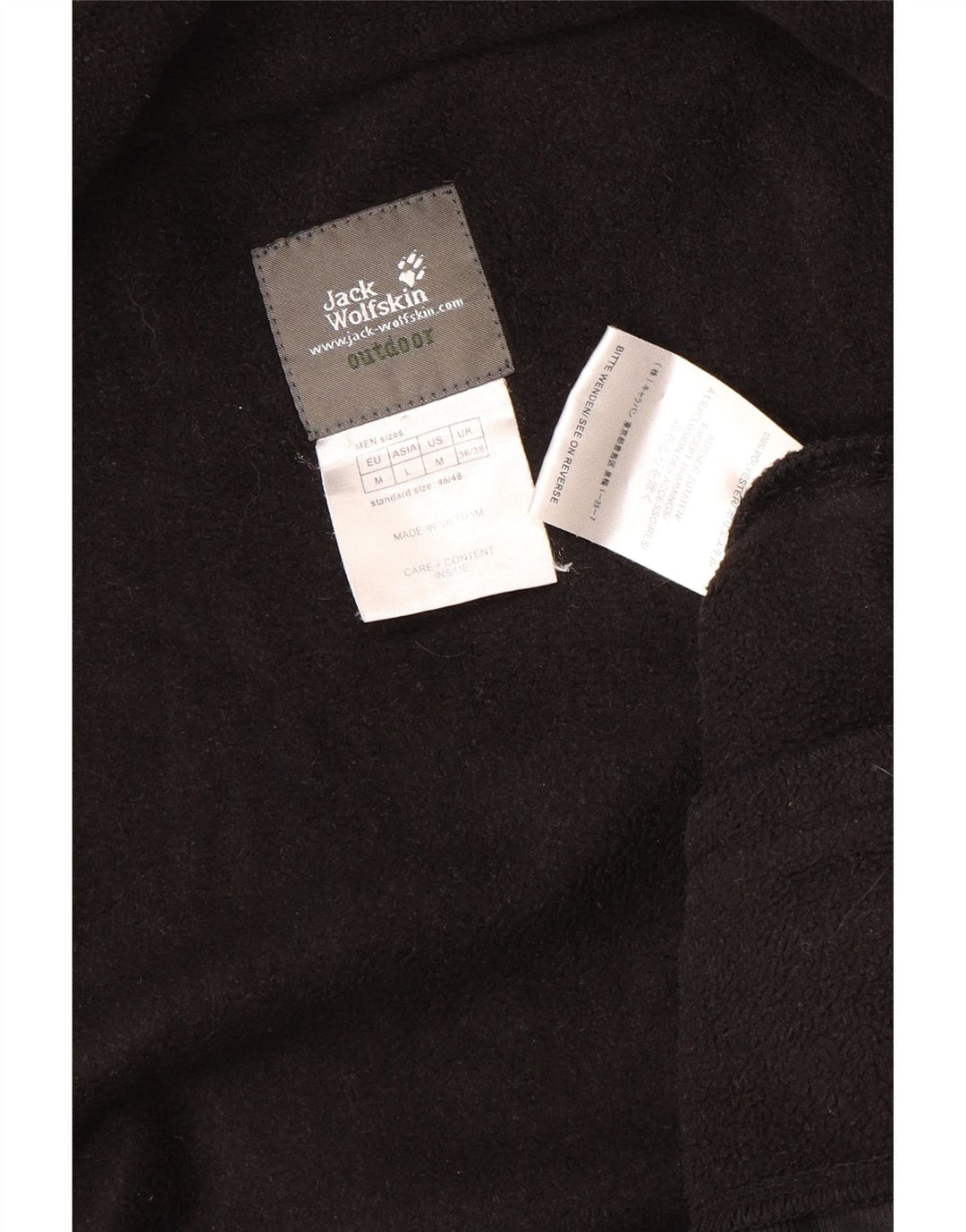 Jack Wolfskin Herre Liner Fleecejakke UK 36/38 Small Black Polyester