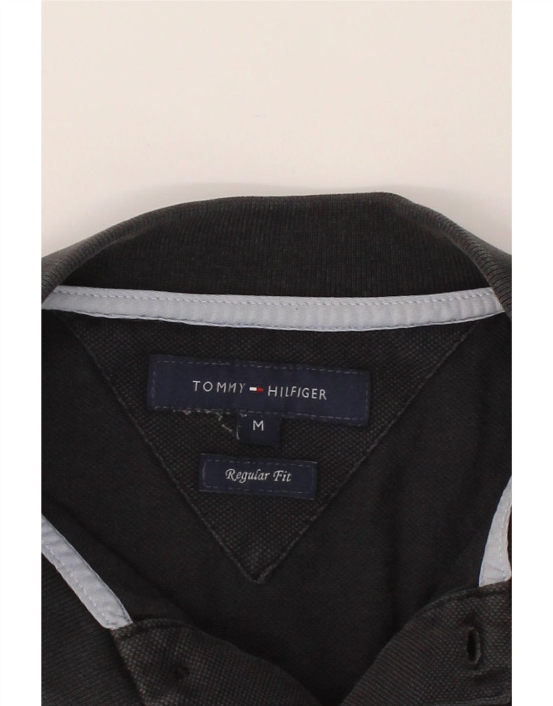 TOMMY HILFIGER Mens Regular Fit Polo Shirt Medium Black Cotton Vintage Tommy Hilfiger and Second-Hand Tommy Hilfiger from Messina Hembry 