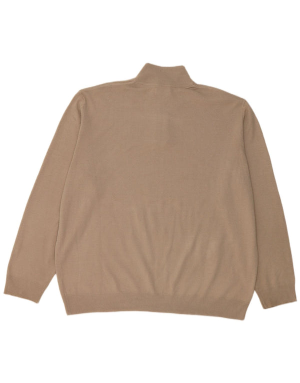 Easy Mens Zip Neck Jumper Sweater 2XL Beige Akryl