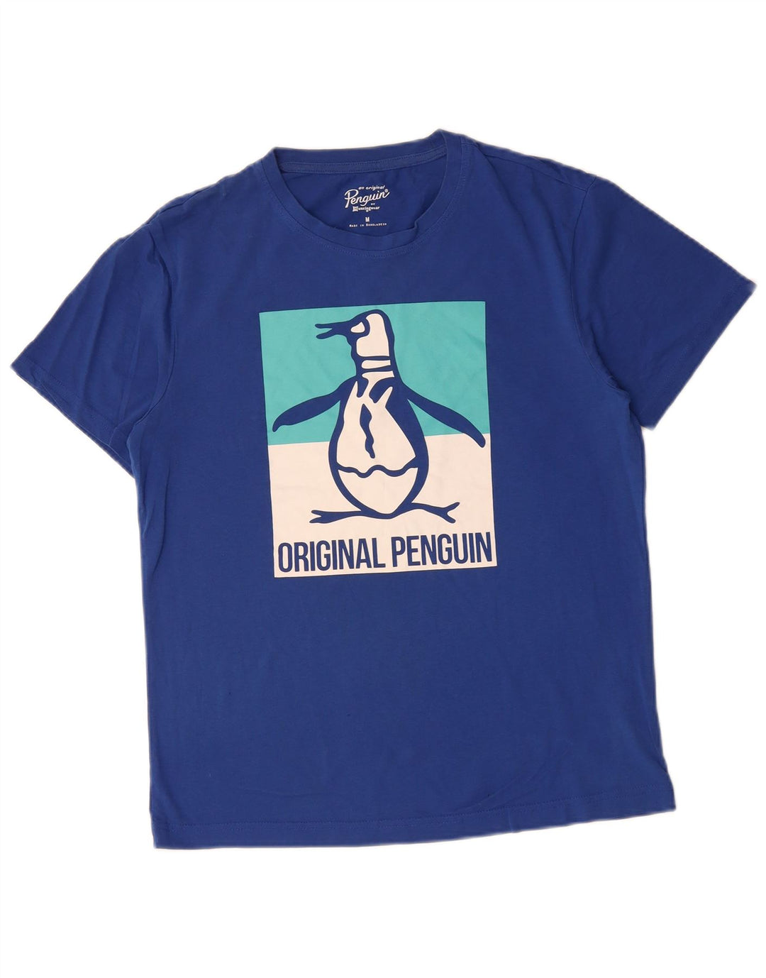 PENGUIN Herre grafisk T-shirt Top mellemblå bomuld