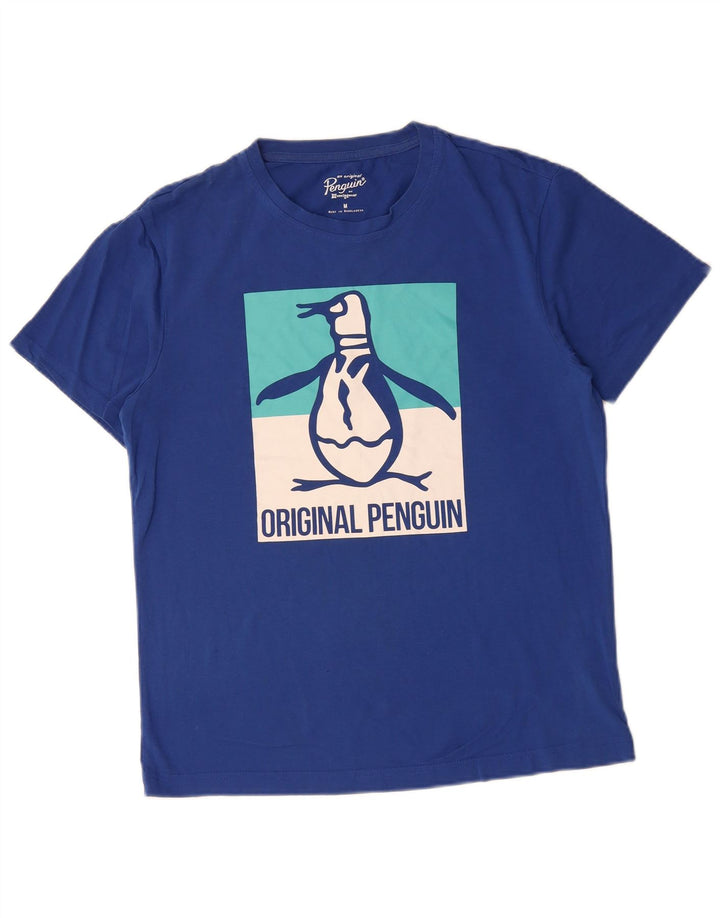 PENGUIN Herre grafisk T-shirt Top mellemblå bomuld