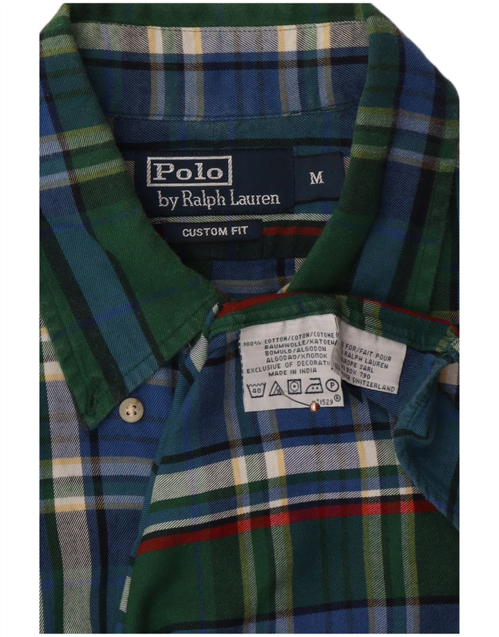 POLO RALPH LAUREN Herre Custom Fit Flanelskjorte Medium Grøn ternet bomuld
