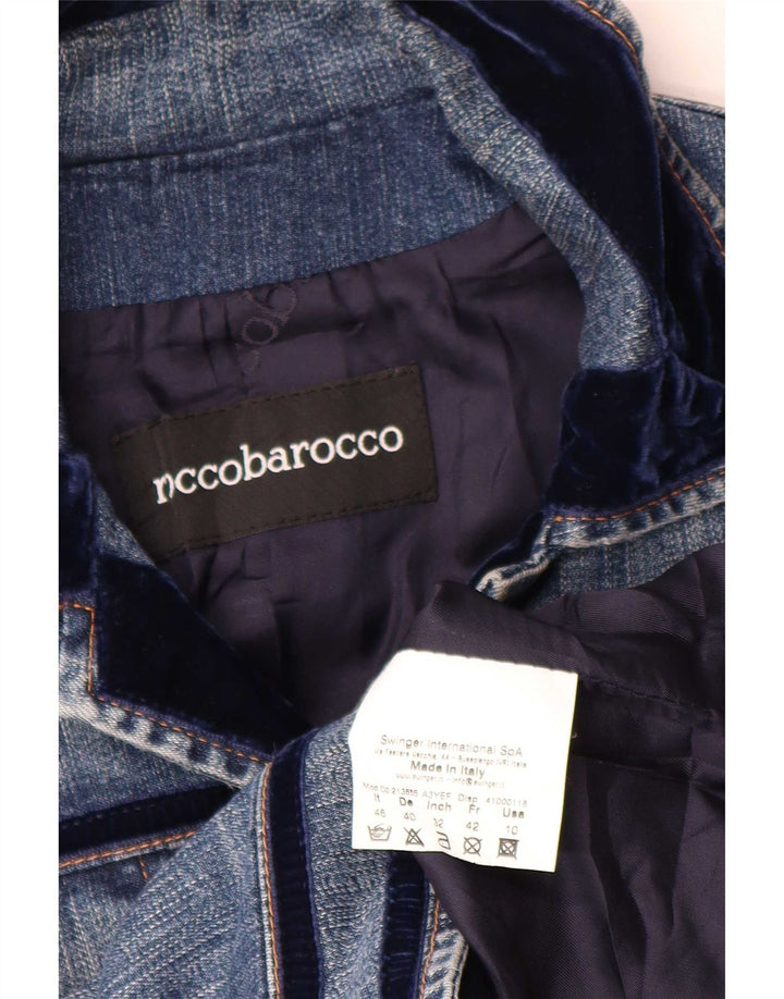 Roccobarocco Dame denimjakke IT 46 Stor Blå Bomuld