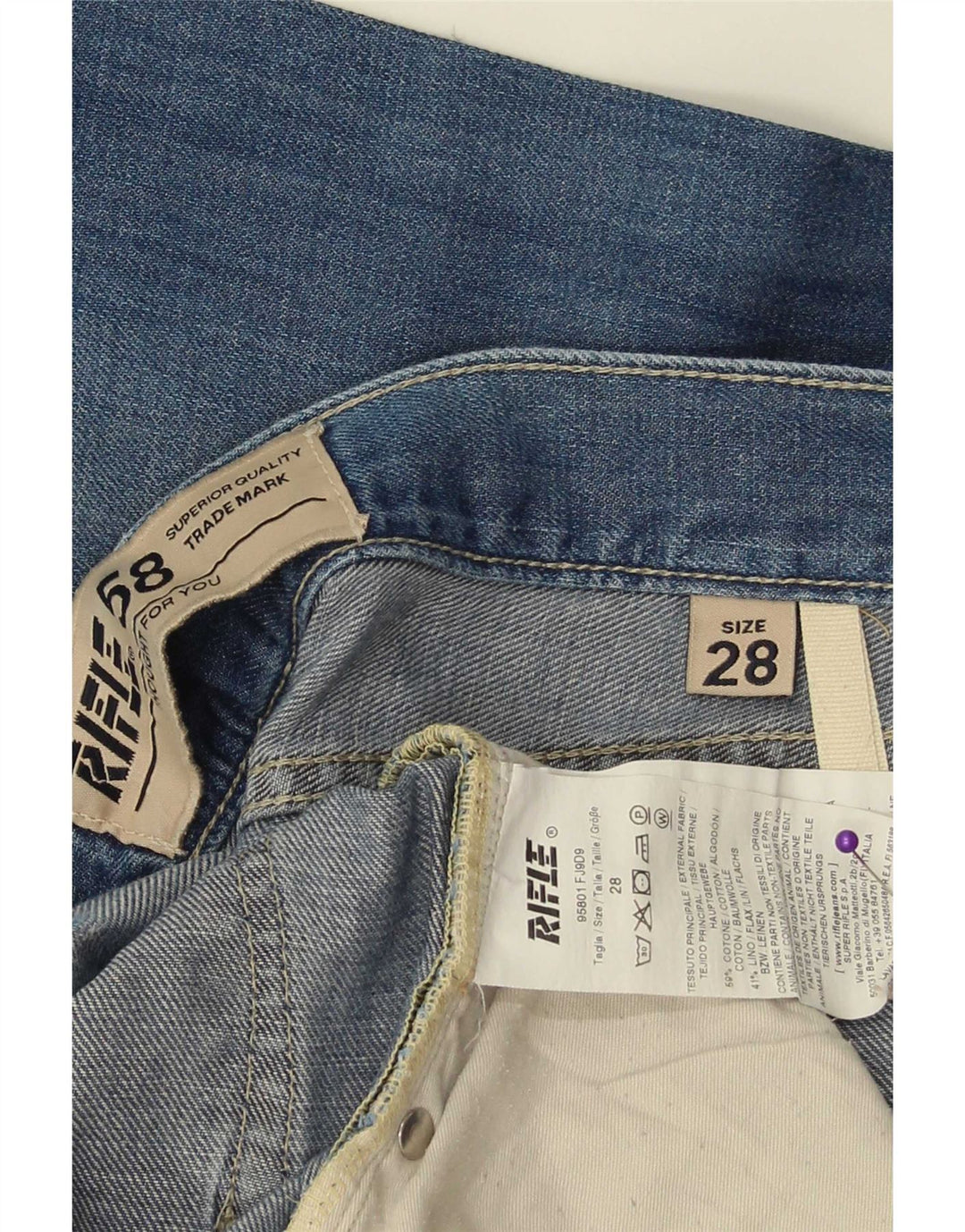 Rifle Dame Straight Jeans W28 L33 Blå Bomuld