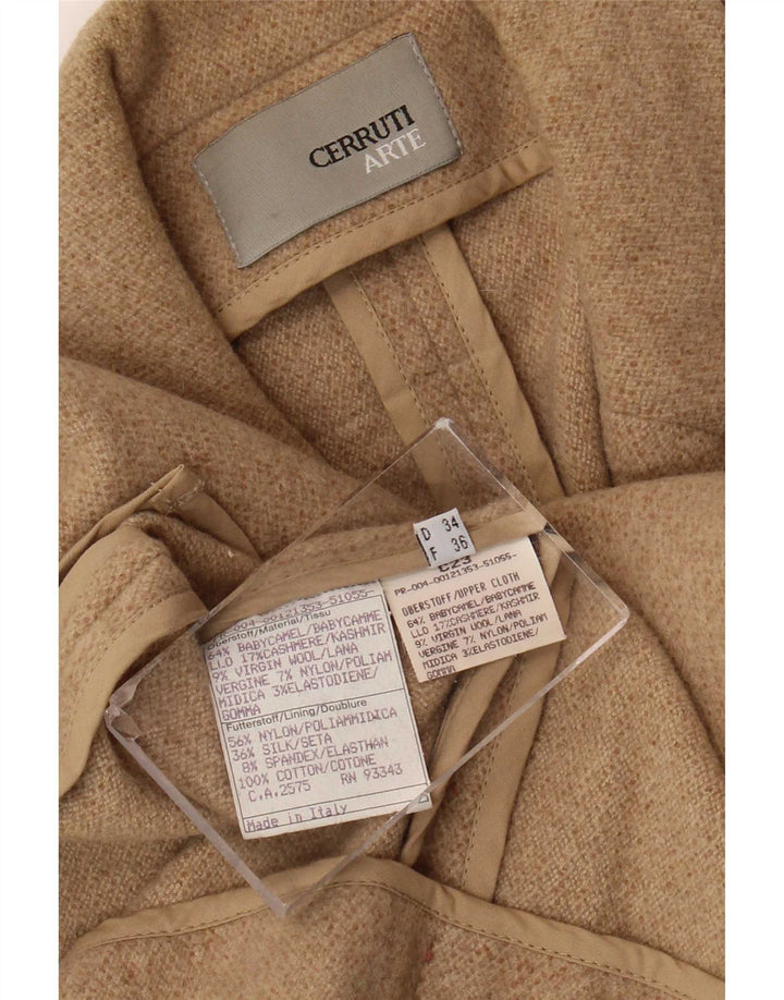 Cerruti Dame 2 Button Blazer Jacket EU 36 Small Beige Camelhair