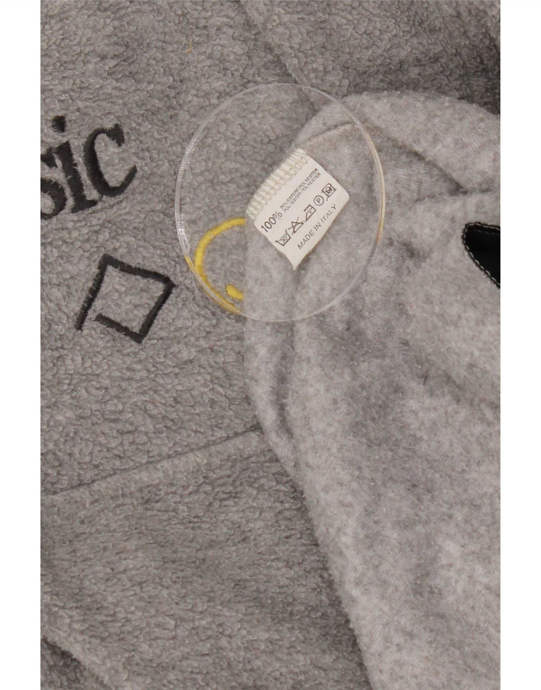Basic Herre lynlås hals fleece jumper stor grå geometrisk polyester