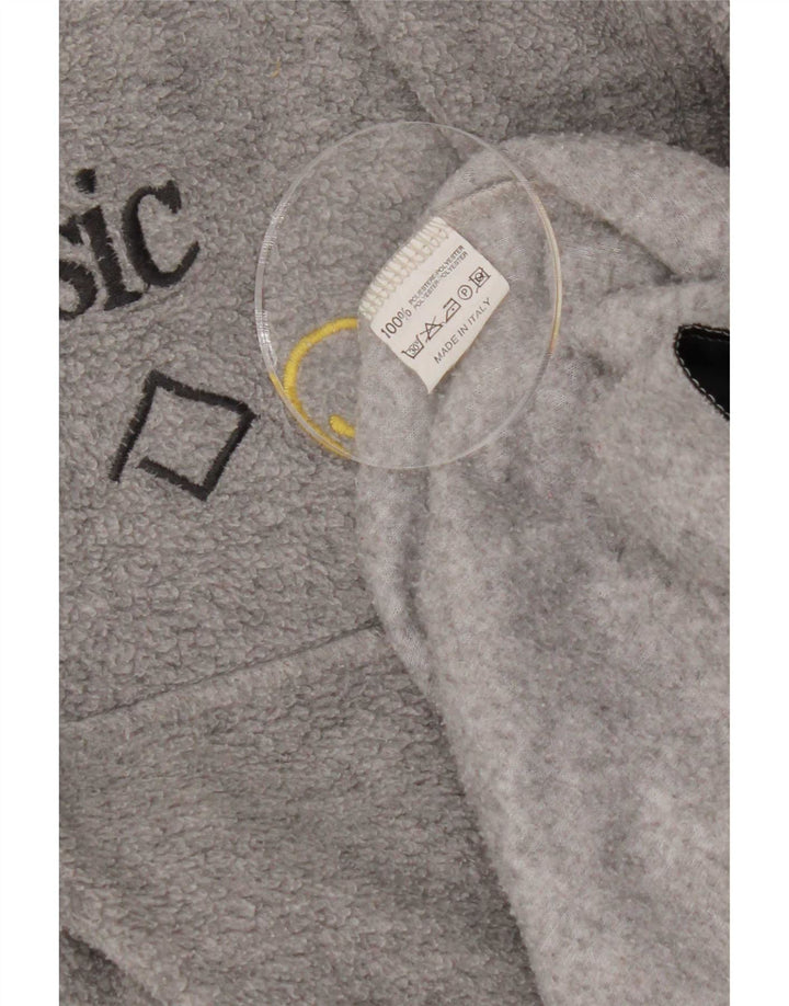 Basic Herre lynlås hals fleece jumper stor grå geometrisk polyester