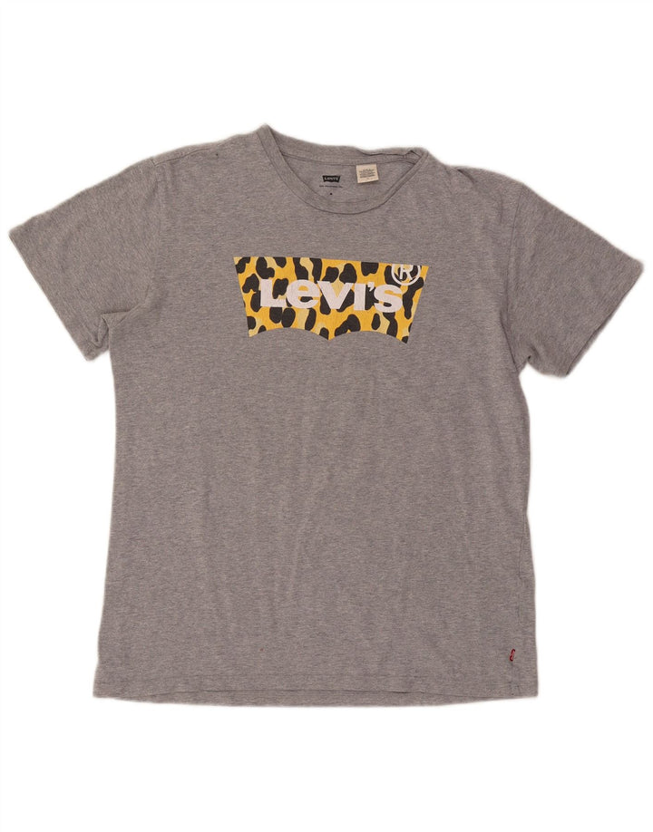 LEVI'S Grafisk T-shirt top til kvinder mellemgrå dyreprint